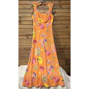 Be Smart Women’s Sleeveless Maxi Dress Floral Summer Beachy Size 6 Made In USA